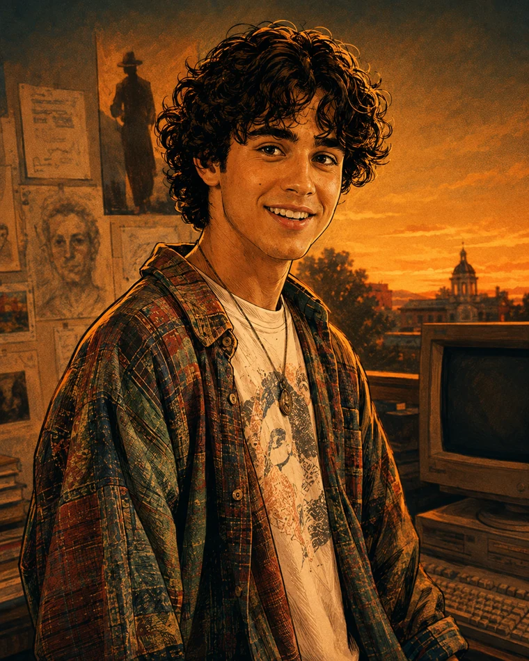 Stylized portrait of Alex Rollins