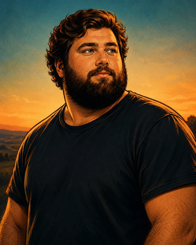 Stylized portrait of Bear Houston